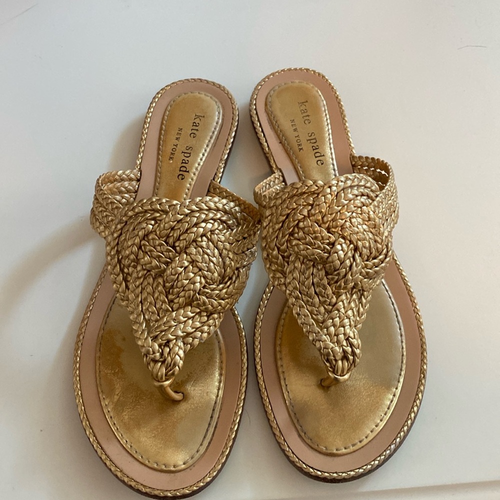 Kate Spade 6.5 gold braided sandals